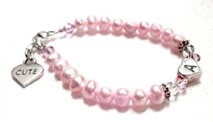 Fresh Water Pearls Child Initial Bracelet