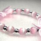 Pink Satin Butterfly Child Bracelet