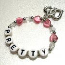 Pink Hearts Name Bracelet