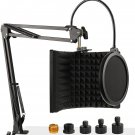 Microphone Isolation Shield With Mic Stand And Pop Filter Is A Foldable