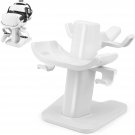 White Vr Stand, Headset Display Holder, And Controller Mount Station