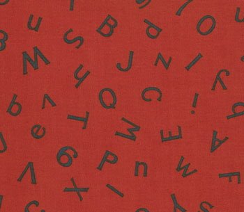 American Jane Wee Play Red Alphabet Numbers ABC 123 Retro Kids Cotton Fabric by Moda Fat Quarter FQ