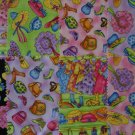 8 6" x 6 1/2" Fabric Charms Quilt Blocks Dress Up Pink Purple Green Black