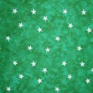 FQ Santee Blender White Stars on Green Marbled Cotton Quilt Fabric Fat Quarter
