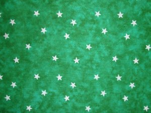 FQ Santee Blender White Stars on Green Marbled Cotton Quilt Fabric Fat Quarter