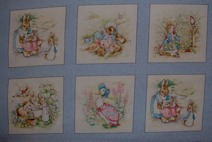 Beatrix Potter Garden Tales Blue Scenic Blocks Quilting Treasures ...