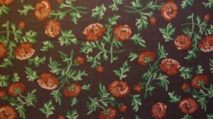 F8 Thimbleberries Pansy Park Flower Toss on Brown RJR Fabric Fat Eighth F8th