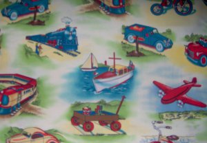 Retro Fun Transit Transporation Vehicles Kids Cotton Michael Miller Fabric Bolt End