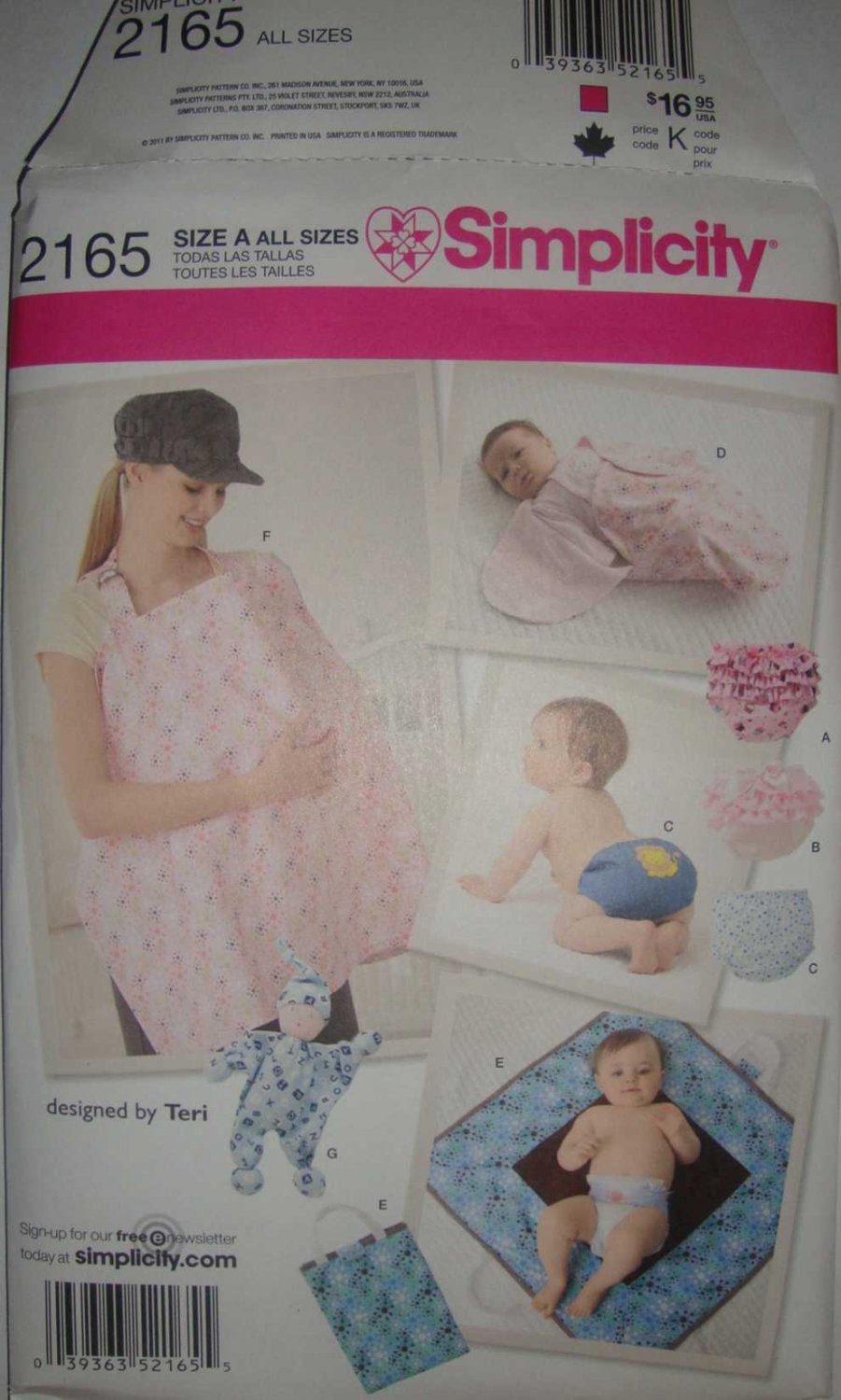 Simplicity Baby Accessory Diaper Cover bunting Changing Mat Nursing ...
