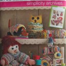 Simplicity Archives Yo Yo Toys Pattern 2708 Retro Clown Doll Caterpillar Owl Dog