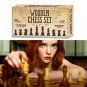 Chess Natural Wooden Folding Board Game Box Set Vintage Checkers Queens Gambit