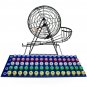 Professional Bingo Set w/ 19" Cage, 1.5" Balls, & Wood Board Game Fun Party NEW