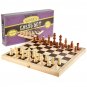 Chess Wooden Checkers Folding Board Game Box Set Vintage Checkers Queens Gambit