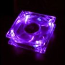 Quiet Quad 4-LED Ultra Bright Purple 80MM PC Case Fan
