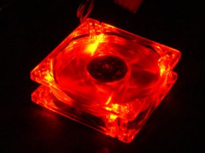 Quiet Quad 4-LED Ultra Bright Red 80MM PC Case Fan