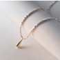 925 Silver Geometric Necklace: Gold Water Drop Pendant for Women