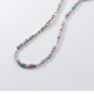 Silver Geometric Rainbow Necklace & Bracelet : Colorful Pink Sweet & Trendy for Women's
