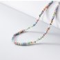 Silver Geometric Rainbow Necklace & Bracelet : Colorful Pink Sweet & Trendy for Women's