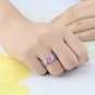 Enamel Butterfly Vintage 925 Silver Ring