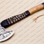 Personalized Custom Handmade Carbon Steel Viking Axe - Rose wood Handle With Leather Sheath
