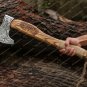 Custom Handmade Carbon Steel Viking Axe - Ash wood Handle With Leather Sheath