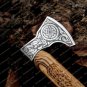 Custom Handmade Carbon Steel Viking Axe - Ash wood Handle With Leather Sheath
