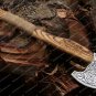 Custom Handmade Carbon Steel Viking Axe - Ash wood Handle With Leather Sheath