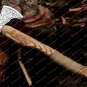 Custom Handmade Carbon Steel Viking Axe - Ash wood Handle With Leather Sheath