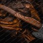 Custom Handmade Carbon Steel Viking Axe - Ash wood Handle With Leather Sheath