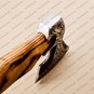 Personalized Custom Handmade Carbon Steel Viking Axe, Ash Wood Handle with Leather Sheath