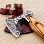 Personalized Custom Handmade Carbon Steel Viking Axe, Ash Wood Handle with Leather Sheath