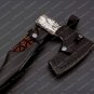 Personalized Handmade Carbon Steel Viking Axe - Engraved Wood Handle Best Gift for Him with Sheath