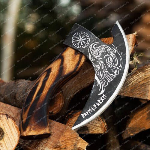 HandMade Pizza Axe, Pizza Slicer Hand forged Viking Pizza Cutter, Viking Bearded