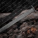 Personalized Handmade Damascus Steel Viking Sword with Pommel Handle Hunting Sword and Sheath