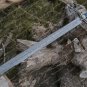 Personalized Handmade Damascus Steel Viking Sword with Pommel Handle Hunting Sword and Sheath
