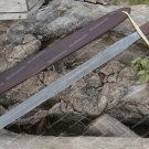 Personalized Custom Handmade Forged Damascus Steel Hunting Viking Real Long Sword with Sheath