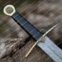 Personalized Damascus Steel Sword Custom Handmade with Leather Sheath, Gift for Him Christmas