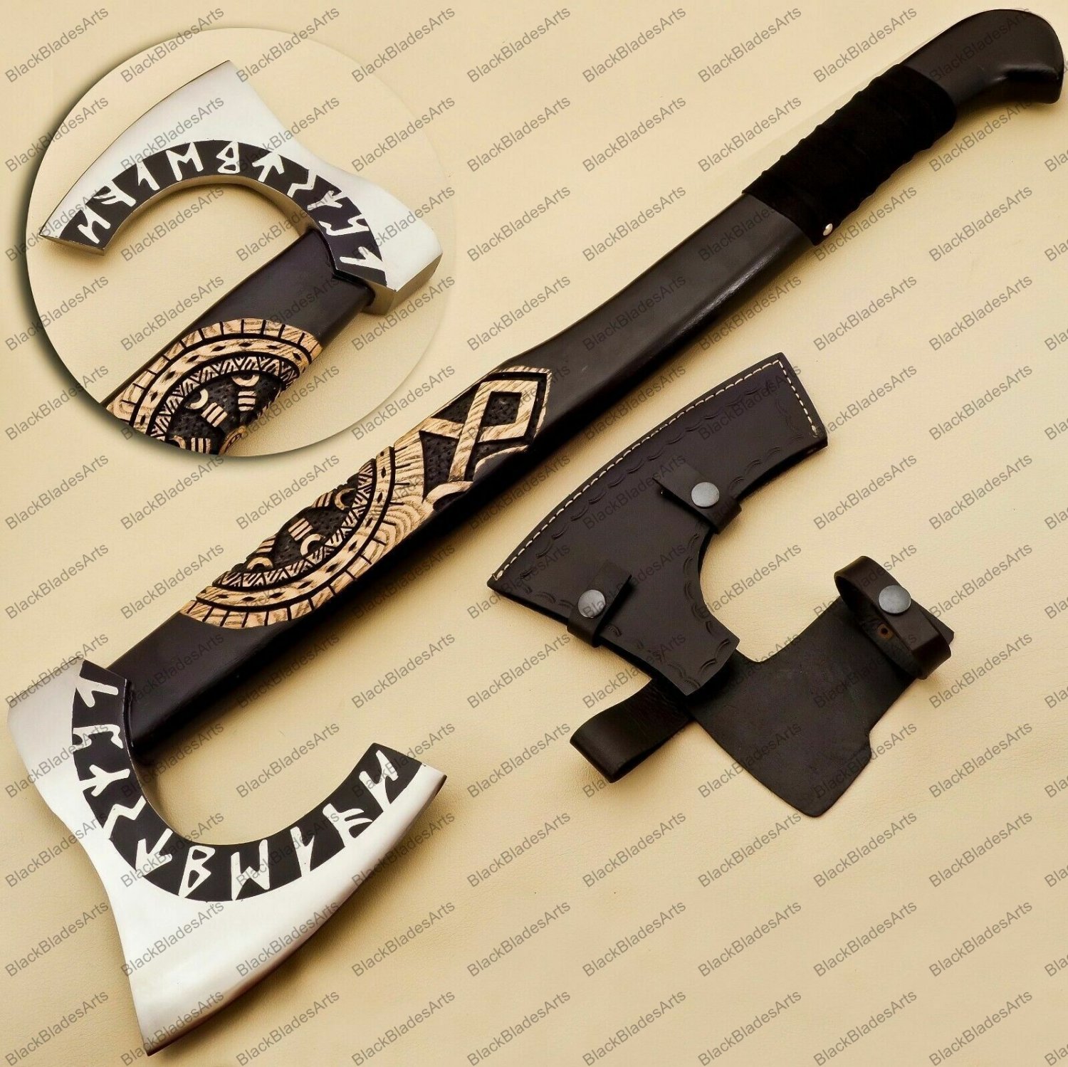 Personalized Custom Hand Forged Carbon Steel Viking,hatchet, Gift Axe, Integral Sheath