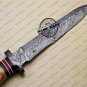Damascus Dagger Knife Fixed Blade Handmade Damascus Steel Hunting Knife + Olive Wood Handle Sheath