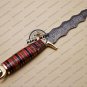 Dagger Knife Custom Handmade Damascus Steel Hunting Damascus Dagger Knife With Rose wood + Sheath