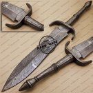 Full Damascus Dagger Knife Custom Handmade Damascus Steel Hunting Damascus Dagger Knife With Sheaths