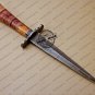 Damascus Dagger Knife Custom Handmade Damascus Steel Knife with Colored Bone Handle With Sheaths