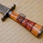 Damascus Dagger Knife Custom Handmade Damascus Steel Knife with Colored Bone Handle With Sheaths