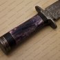Fixed Blade Damascus Dagger Knife Custom Handmade Damascus Steel Knife With Colored Bone Handle