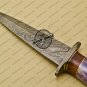 Damascus Dagger Knife Fixed Blade Handmade Damascus Steel Knife With Colored Bone Handle Sheaths