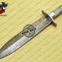 Damascus Dagger Knife Custom Handmade Damascus Steel Hunting Knife with Rose Wood Handle Sheaths