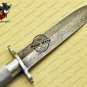 Damascus Dagger Knife Custom Handmade Damascus Steel Hunting Knife with Rose Wood Handle Sheaths