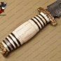 Amazing Damascus Dagger Knife Custom Handmade Damascus Steel Hunting Knife With Camel Bone Handle