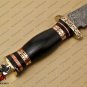 Damascus Bowie Knife Custom Handmade Damascus Steel Hunting Knife Beautiful Damascus Bowie Knife
