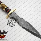 Damascus Dagger Knife Custom Handmade Damascus Steel Professional Hunting Knife + Stag Handle Sheath